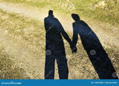 The Shadows Of Couple In Love On A Walk Stock Illustration