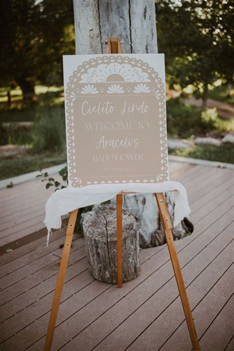 Tan Cielito Lindo Papel Picado Baby Shower Welcome Sign Printable