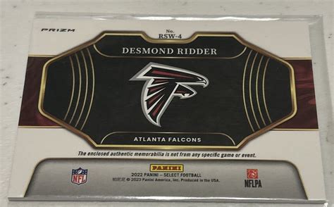 Select Desmond Ridder Red Prizm Rookie Swatches Jersey Rc Rsw