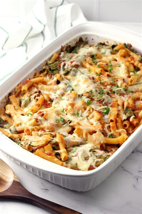 Baked Ziti with Spinach - The Toasty Kitchen