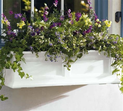 Devon Self-watering Window Box Planter | Grandin Road | Window box, Window planter boxes, Watering