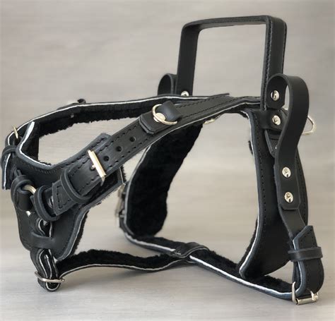 Y Front Leather Guide Dog Harness with Fixed Rigid Handle– Yupcollars