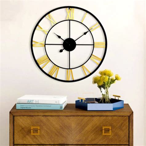 Timeless Silver Straps Table Clock In Black Finish Wallmantra