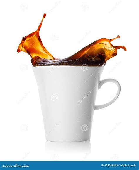 Splash Of Coffee In A Cup Stock Image Image Of Coffee 128229803