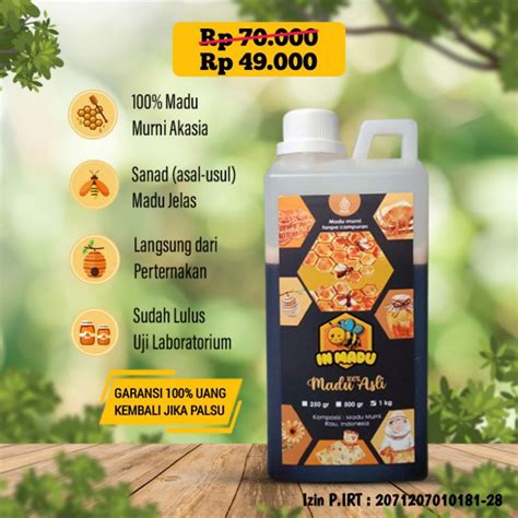 Jual Madu Asli Hutan Akasia Carpa Lebah Apis Mellifera Murni Kemasan 1