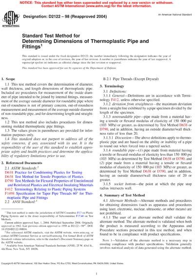 Astm D Standard Test Method For Determining Dimensions