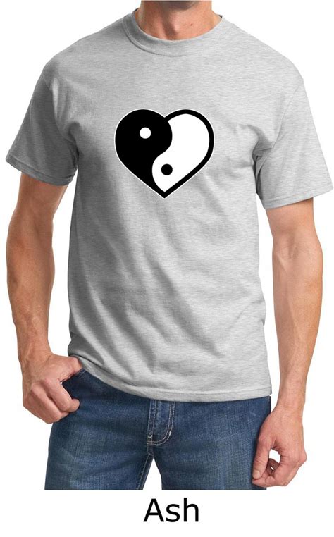 Mens Yoga Shirt Yin Yang Heart Tee T Shirt Yin Yang Heart Mens Yoga Shirts