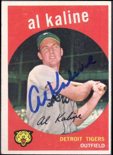 1959 Topps Al Kaline autograph | Detroit tigers baseball, Baseball cards, Detroit tigers