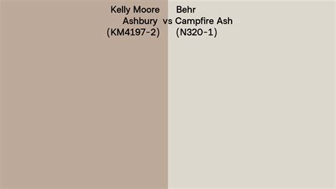 Kelly Moore Ashbury Km4197 2 Vs Behr Campfire Ash N320 1 Side By Side Comparison