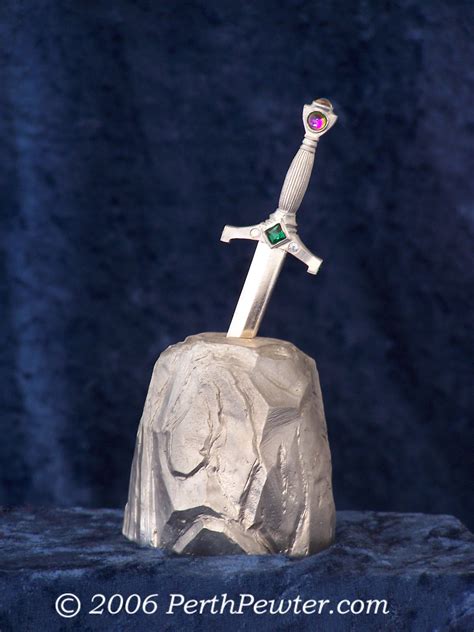 Perth Pewter Sword In The Stone Letter Opener Paper Weight