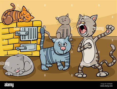 Katzen Cartoon Stock Vektorgrafiken Kaufen Alamy