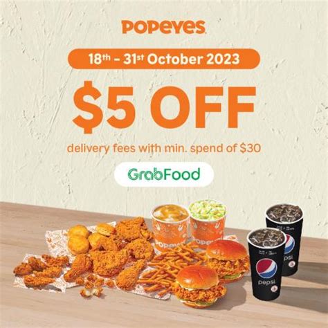 18 31 Oct 2023 Popeyes GrabFood 5 OFF Promotion SG EverydayOnSales