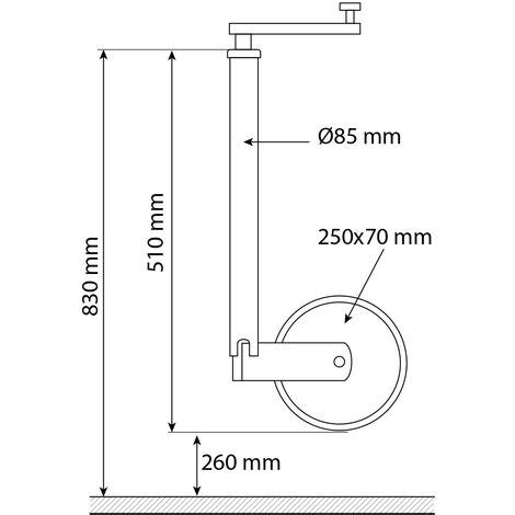 Roue Jockey Grande Jante Acier Diametre Roue Mm Tube Mm Maxi