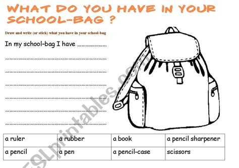 Back To School Bag Cut And Stick Activity Teacher Made Ph