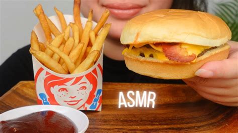 Asmr Wendy S Son Of Baconator Meal Eating Sounds No Talking Youtube