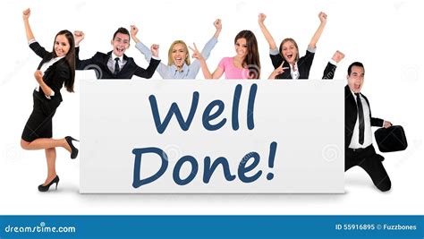 Well Done Word On Banner Stock Image Image Of Holding 55916895