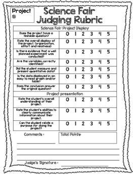 Science Fair Judge's Rubric | Science fair, Middle school science fair ...