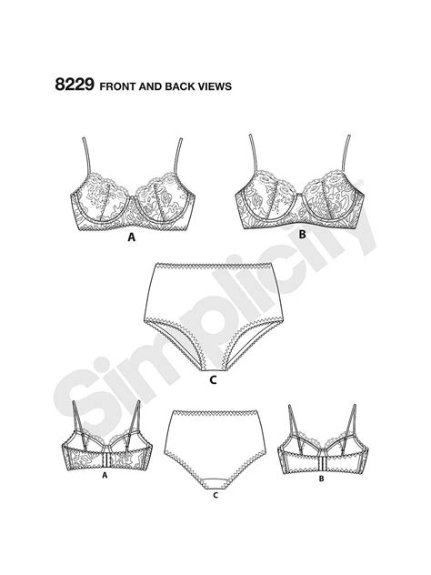 Simplicity Womens Lace Bra And Pants Sewing Pattern 8229 Sewing