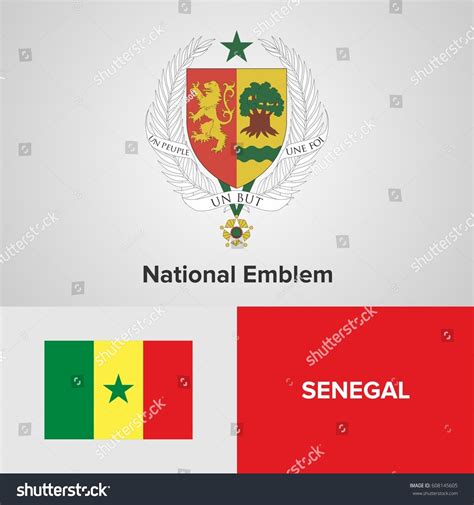 Senegal National Emblem Flag Stock Vector Royalty Free 608145605