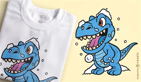 Cheerful Dinosaur T-shirt Design Vector Download