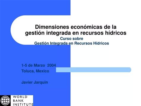 PPT Dimensiones económicas de la gestión integrada en recursos