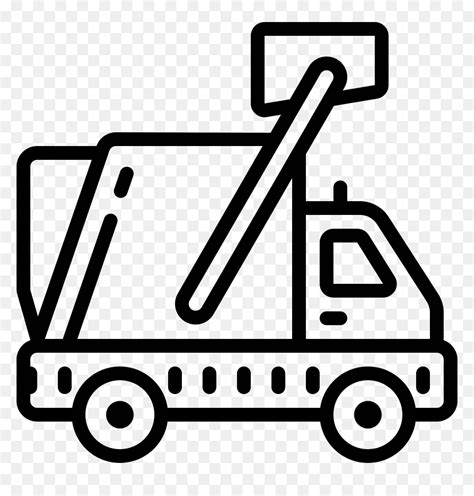 Garbage Truck Icon - Garbage Truck Clipart Black And White, HD Png Download - vhv