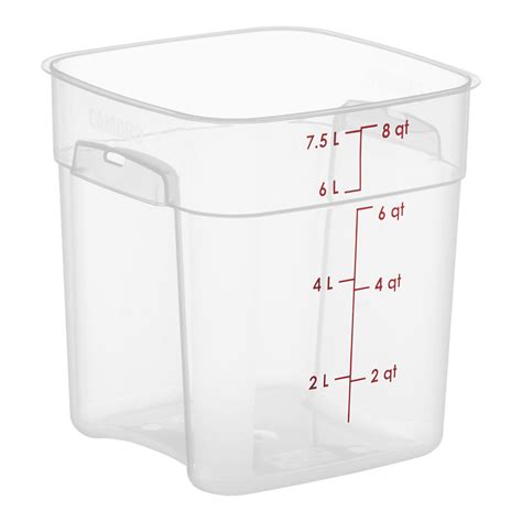 Cambro Camsquares Freshpro Qt Translucent Square Polypropylene Food