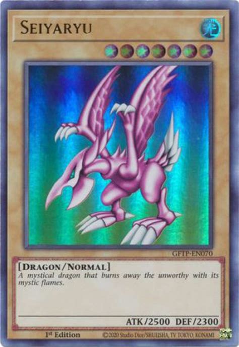 Yugioh Ghosts From The Past Single Card Ultra Rare Seiyaryu Gftp En070