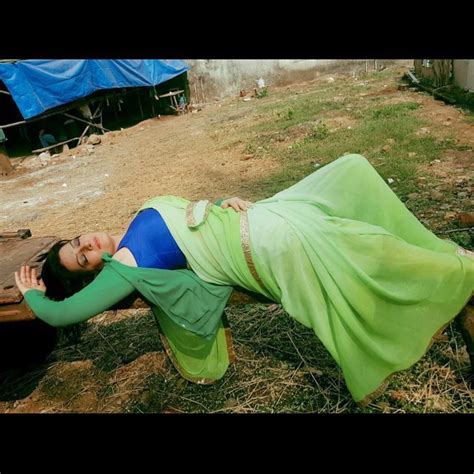 Falguni Rajani Hot Latest Transparent Saree Sleeveless Blouse Navel