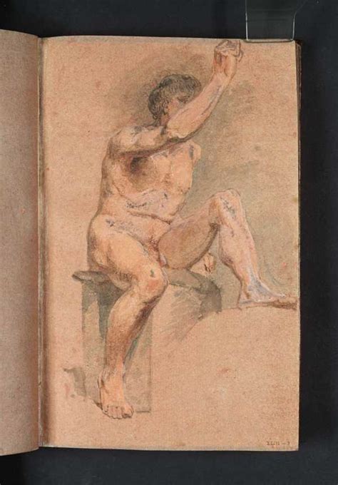 A Seated Male Nude With Left Knee And Right Arm Raised Joseph