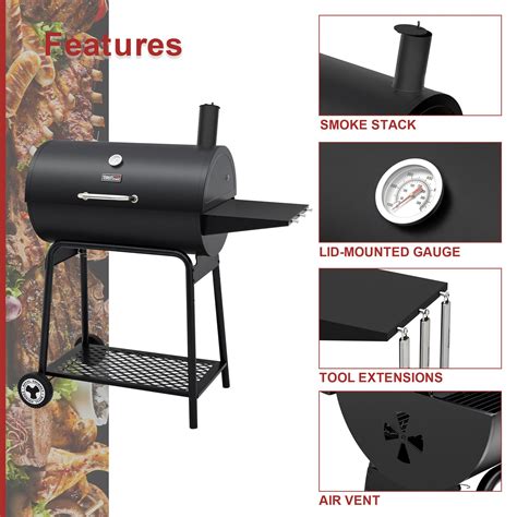 Royal Gourmet Cc1830 30 Barrel Charcoal Grill With Side Table 627 Square Inches Outdoor