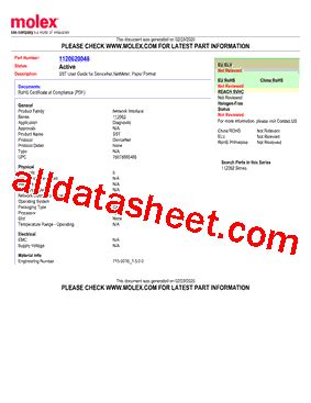 1120620048 데이터시트 PDF Molex Electronics Ltd