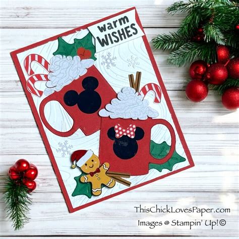 How To Create Mickey And Minnie Hot Cocoa Christmas Cards A Disney Inspired Holiday Craft