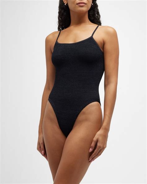 Hunza G Pamela Crinkle One Piece Swimsuit Shopstyle