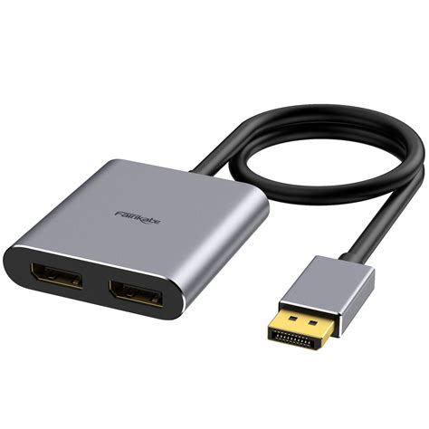 4K60Hz Dual DisplayPort Splitter Adapter, MST DP 1 in 2 Out for Dual ...