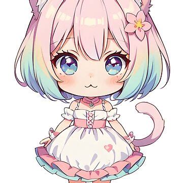 Kawaii Pastel Chibi Anime Cat Girl Sticker For Sale By NekoPixels