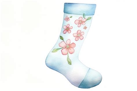 Sock Pattern Floral Pattern Creativity Premium Ai Generated Image