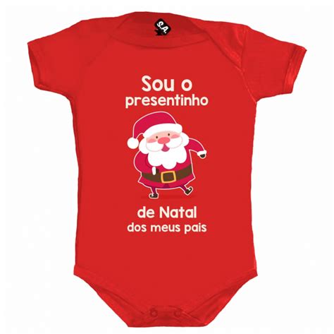 Body Bebê Sou O Presentinho De Natal Dos Meus Pais Papai Noel na