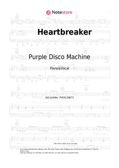 Heartbreaker Piano Sheet Music And Voice Purple Disco Machine Chromeo