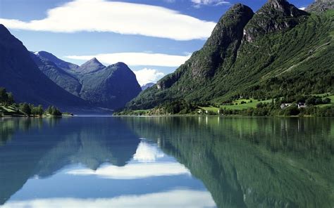 Wallpaper Landscape Lake Nature Reflection Fjord Valley