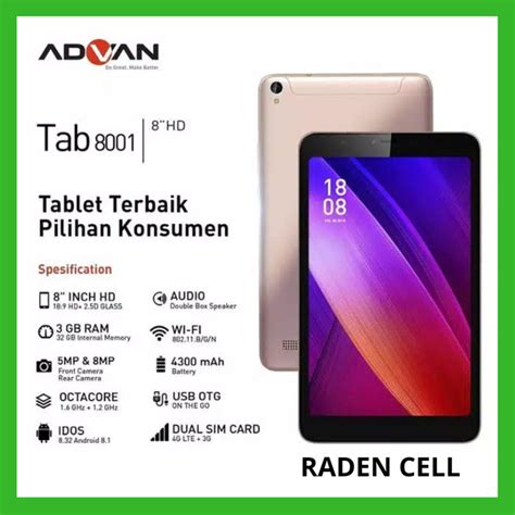 Jual Advan Tab 8001 Ram 3 32 GB Garansi Resmi Tablet Android 4G LTE