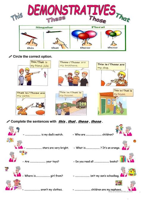 Worksheets For Demonstrative Pronouns