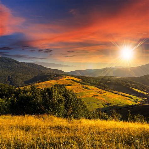 Wallpaper Sun Autumn Nature Sky Fields Sunrises And Sunsets