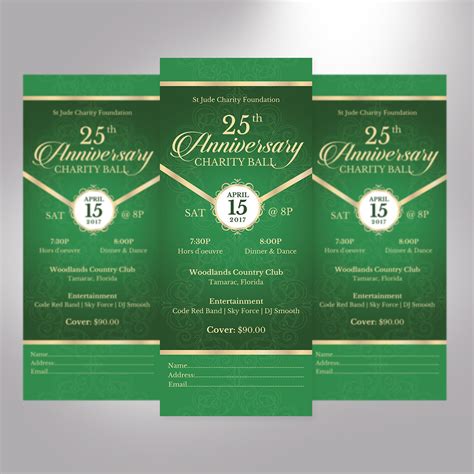 Anniversary Banquet Ticket Word Publisher Template On Behance