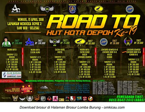 Road To Hut Ke Kota Depok Minggu April Tiket Rp Ribu