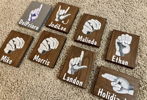 Asl Sign Language Name Signs Custom Made Wall Decor Etsy