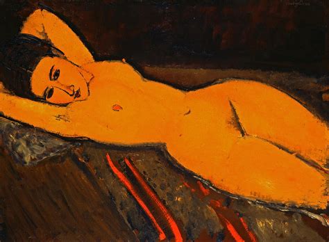 Nu Couche Reclining Nude Woman Of Color Painting By Amadeo Modigliani