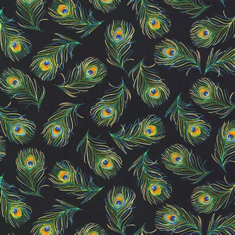 Japan Peacock Feather Print Satin Chiffon Patchwork Fabric Tecidos Para