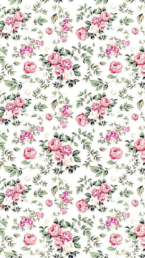 Background Nature Flowers Green Pink Pattern Hd Phone Wallpaper Flower Background Iphone