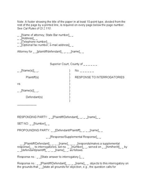 Sample Response To Interrogatories And Verification